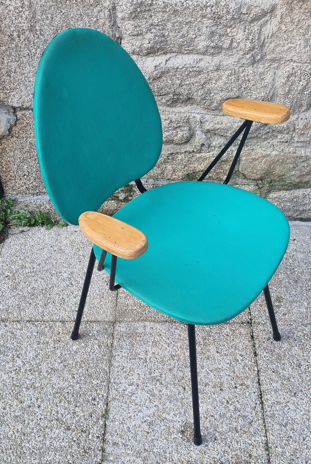 Armchair in metal and skai, 50s