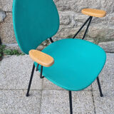 Armchair in metal and skai, 50s