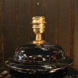 Lampe de table en céramique émaillée noire