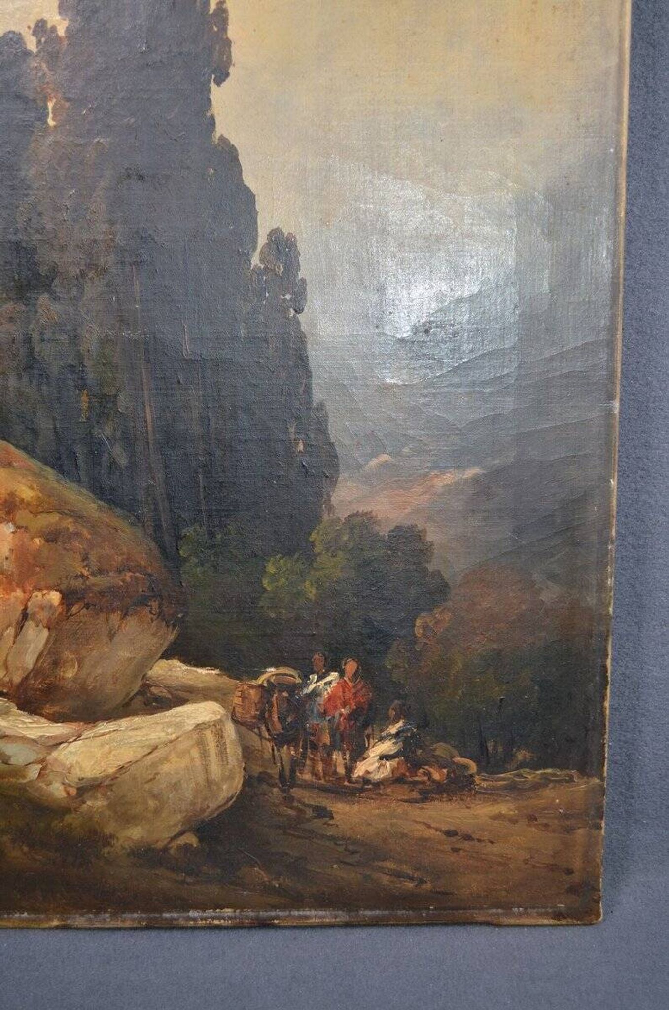 The convoy at the foot of the rocks, 1800s, oil on canvas.