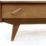 Renovated vintage chest of drawers 1960s golden oak compass feet