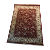 Iranian hand-woven wool and silk rug, certificate of origin