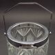 Quality Cut Glass French Vintage Ice Bucket Silver Metal Carry Handle 4507