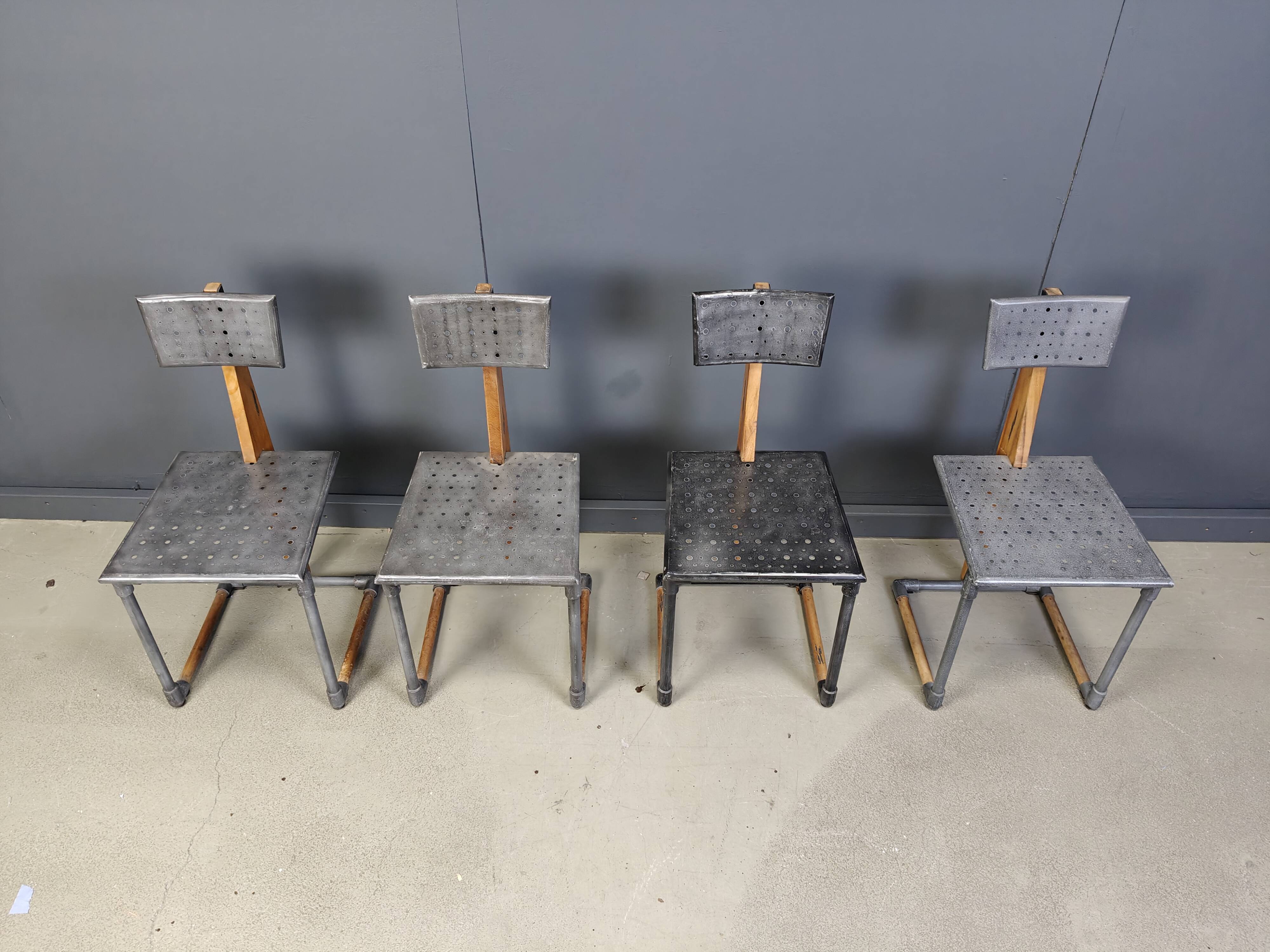 Vintage industrial chairs, 1970s - set of 4