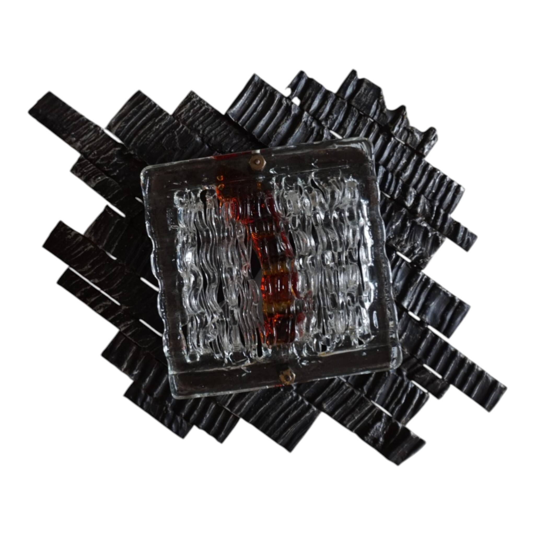 Poliarte Brutalist Wall Lamp by Albano Poli, 1970