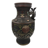 Asian cloisonné bronze vase with floral decoration, 19th century