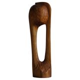 Wood sculpture "The Thoughtful One" by Ole Wettergren, Denmark, 1980s