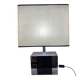 Metal lamp, black plexiglass and its original shade.