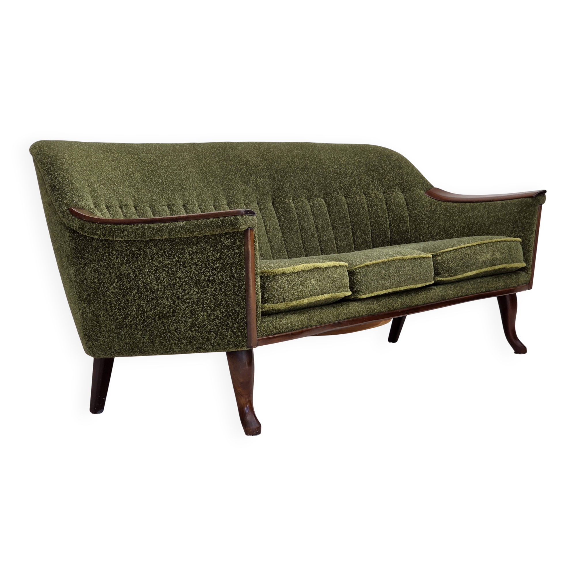 1970s, Norwegian vintage 3-seater sofa, teak wood.