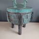 Engraved metal tripod ice bucket