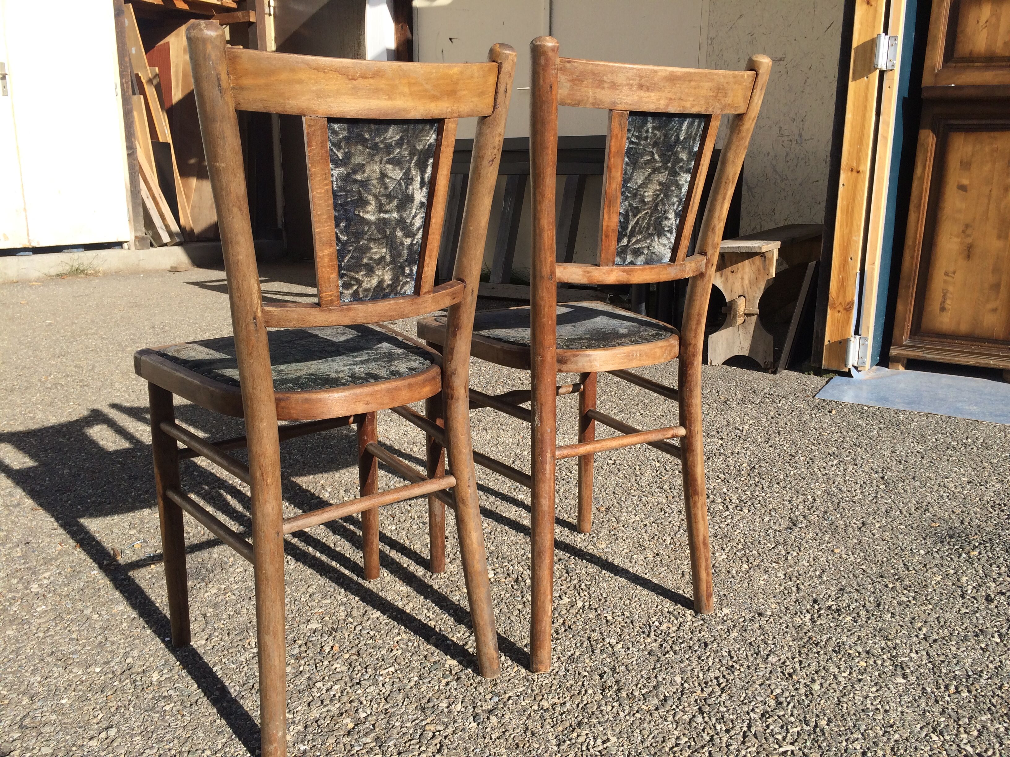 Pair of baumann wooden bistro chairs circa 1905