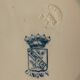 8 assiettes plates Longwy anciennes bleues grises modèle primevère 1900