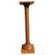 Fluted wooden column pedestal