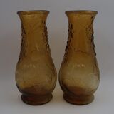 Pair of amber vases Bambicho vintage