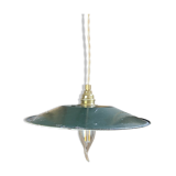 Vintage lampshade in green enamelled sheet metal, customizable