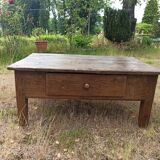 Rustic solid oak coffee table farmhouse initials J C