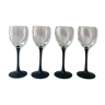 4 verres à vin luminarc domino, verres france, verres à vin blanc, années 90