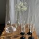 4 large Luminarc Octime vintage octagonal champagne flutes with black foot