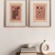 Duo of paintings on paper - M337 and M339 - abstract paintings signed Eawy