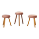 Set of three pink footstools, Danish design, 1960s, production: Denmark