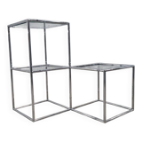 Table d'appoint modulaire en cubes chromés, années 1960 Poul Cadovius Série Abstracta