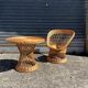 Vintage rattan and wicker armchair