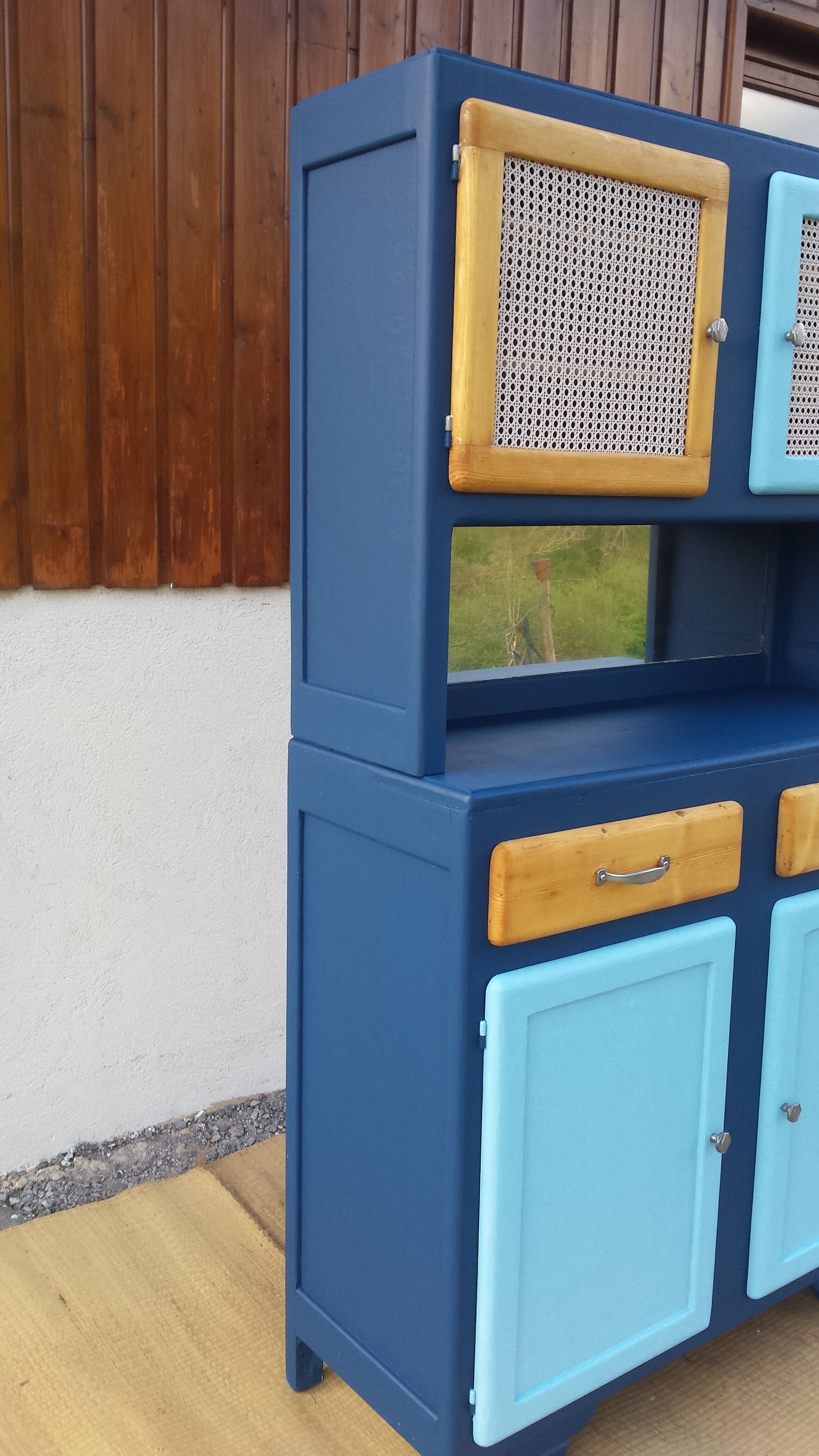 Buffet Mado narrow blue and caning