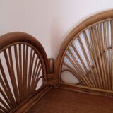 Vintage library in rattan peacock