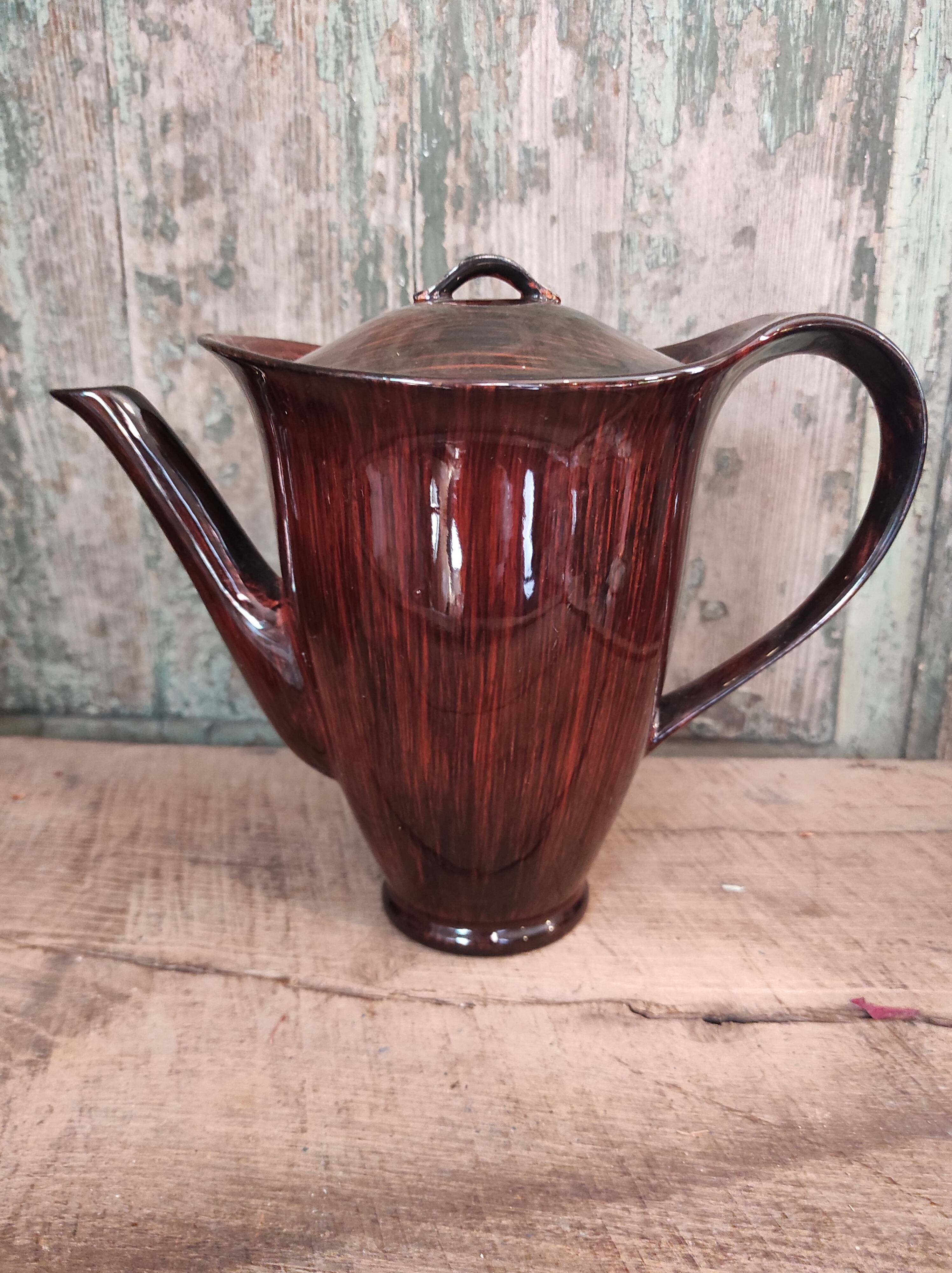 Mid Century French coffee set for 4, faïence Salins, model Bahamas