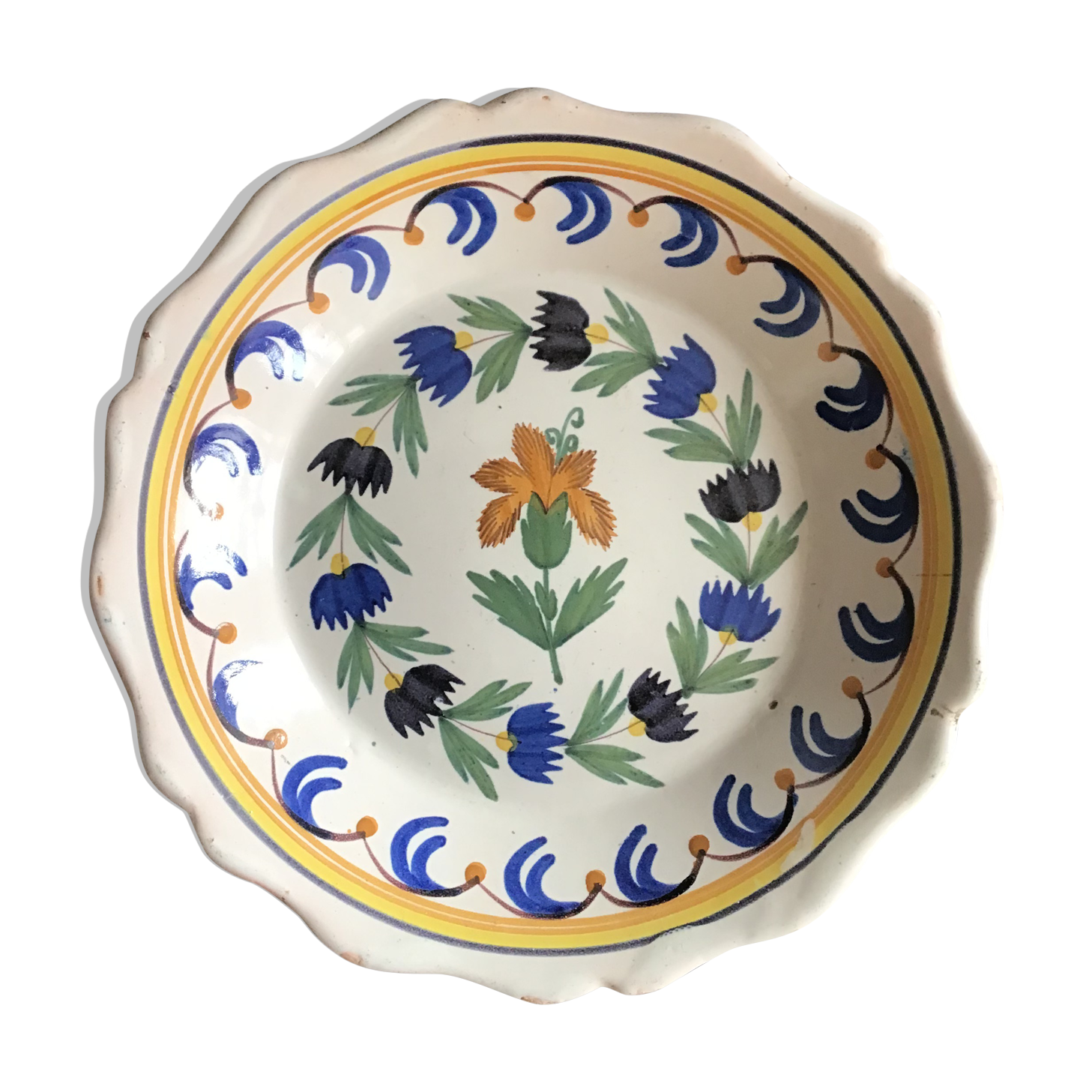 Assiette faïence XIXeme Nevers