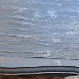 Solid wood chest of drawers painted gray and patinated silver 1940 with 3 drawers