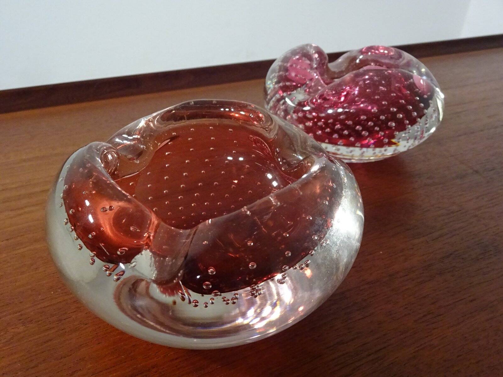 Italian Murano Glass Ashtrays, 1960s, Set of 2