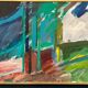 Huile sur toile suédoise – Motif abstrait par Carl Köhler