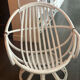 Vintage armchair in white lacquered rattan