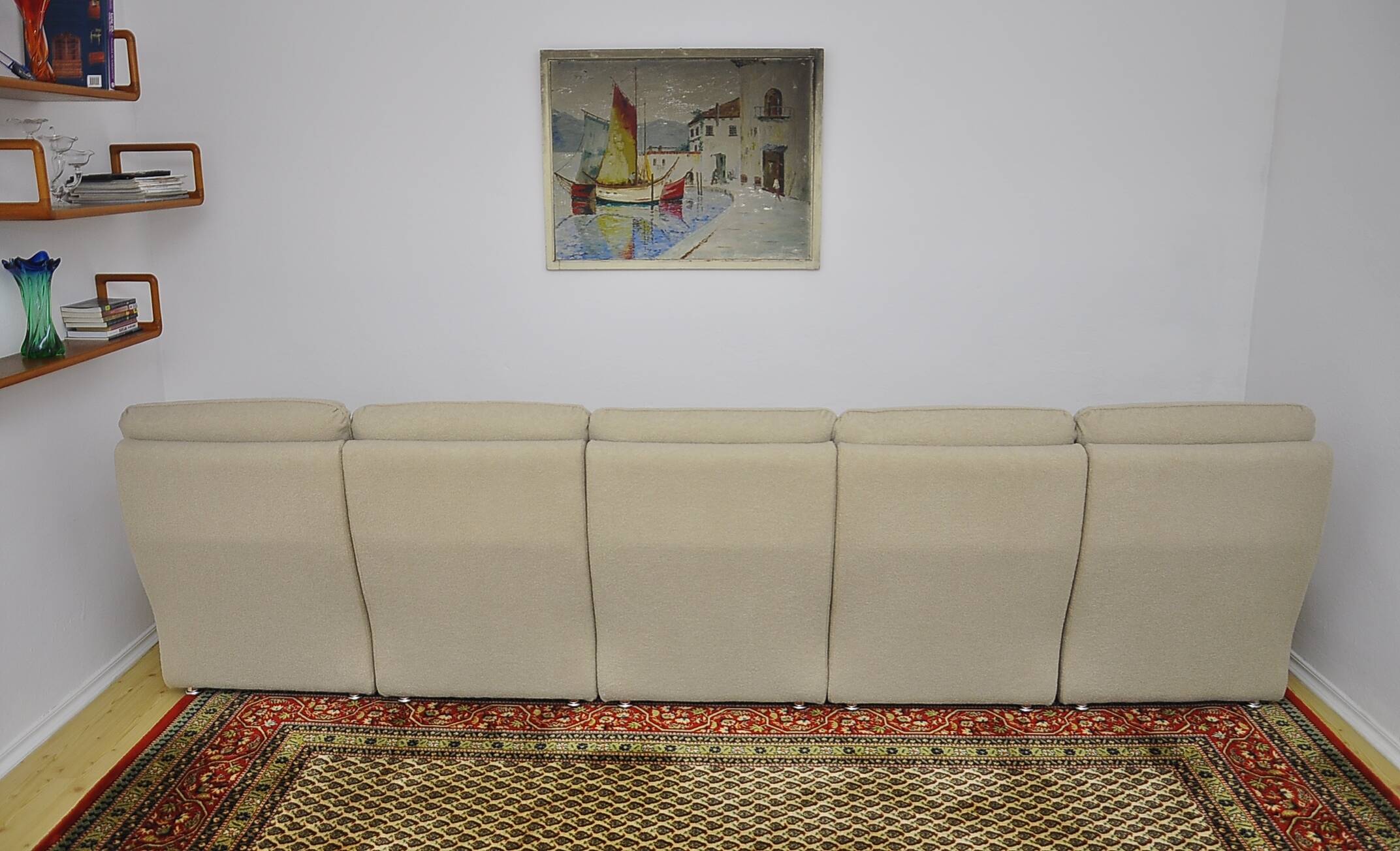 Canapé modulable boucle beige, 1970