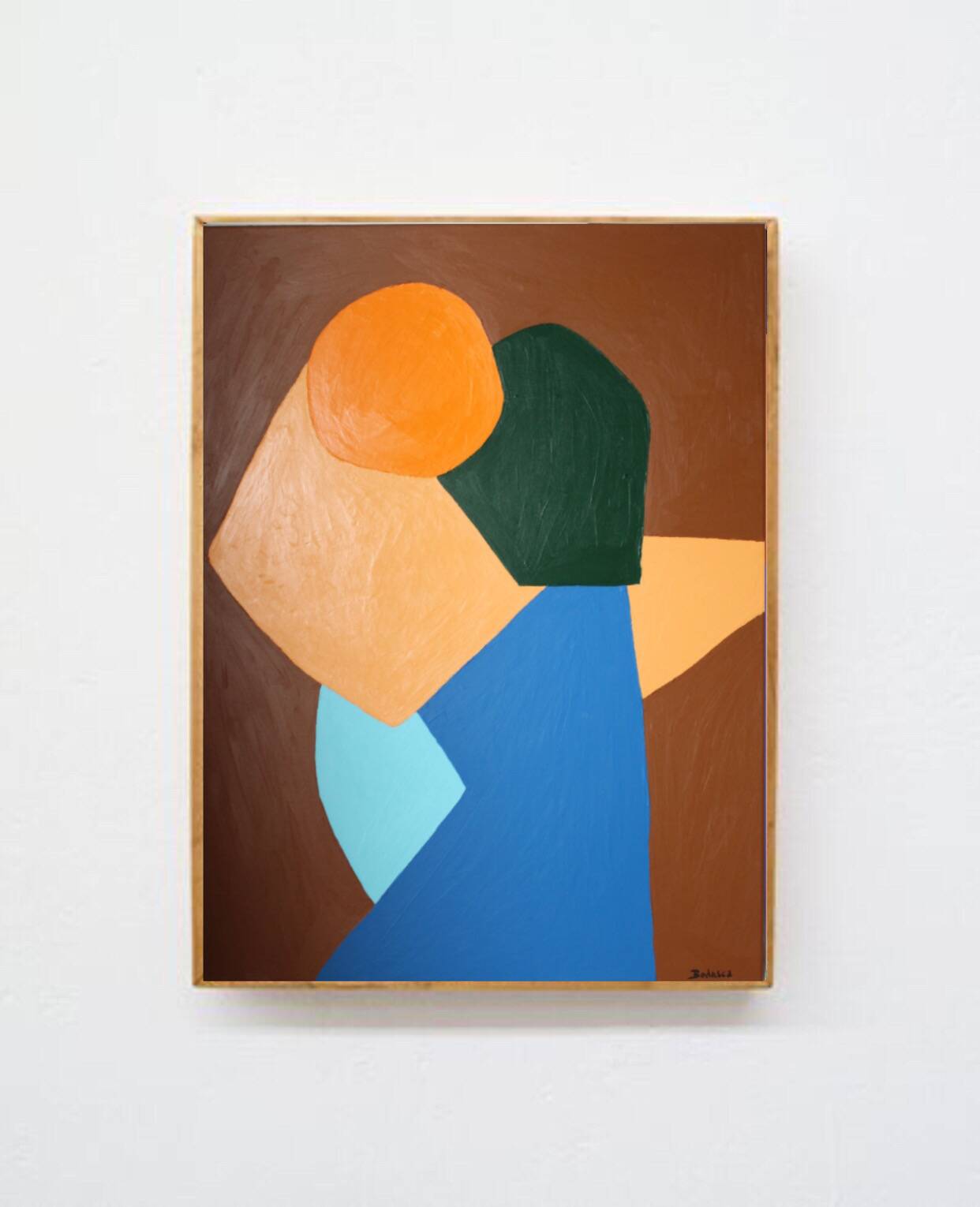 Come closer minimalist painting couple