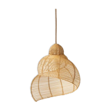 Suspension coquillage en rotin
