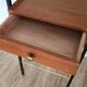 Pierre Guariche style bedside table, wood and metal, vintage, 60s