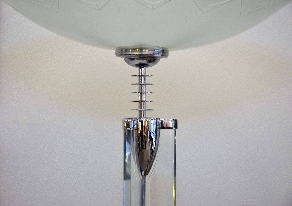 Pietro Chiesa for Fontana Arte rare pair of crystal floor lamps, 1930s