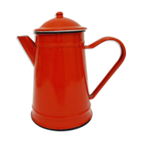Red enamelled sheet metal coffee maker