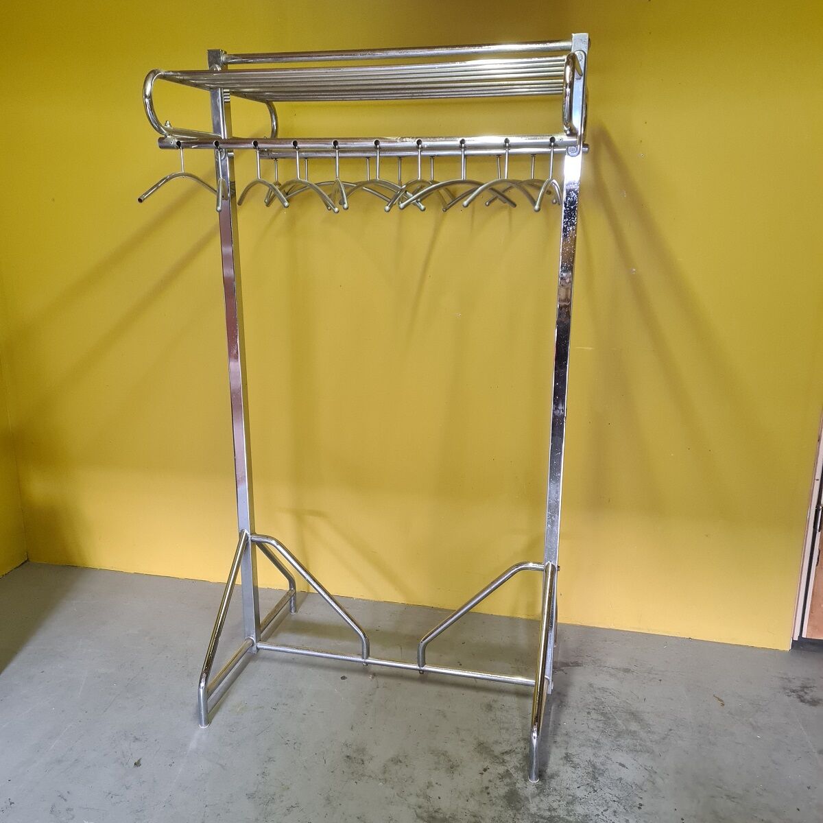 Vintage Dutch Industrial Chrome Coat Rack by Oostwoud