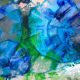 Abstract flowers, modern canvas signed by Myriam Guenaizia.