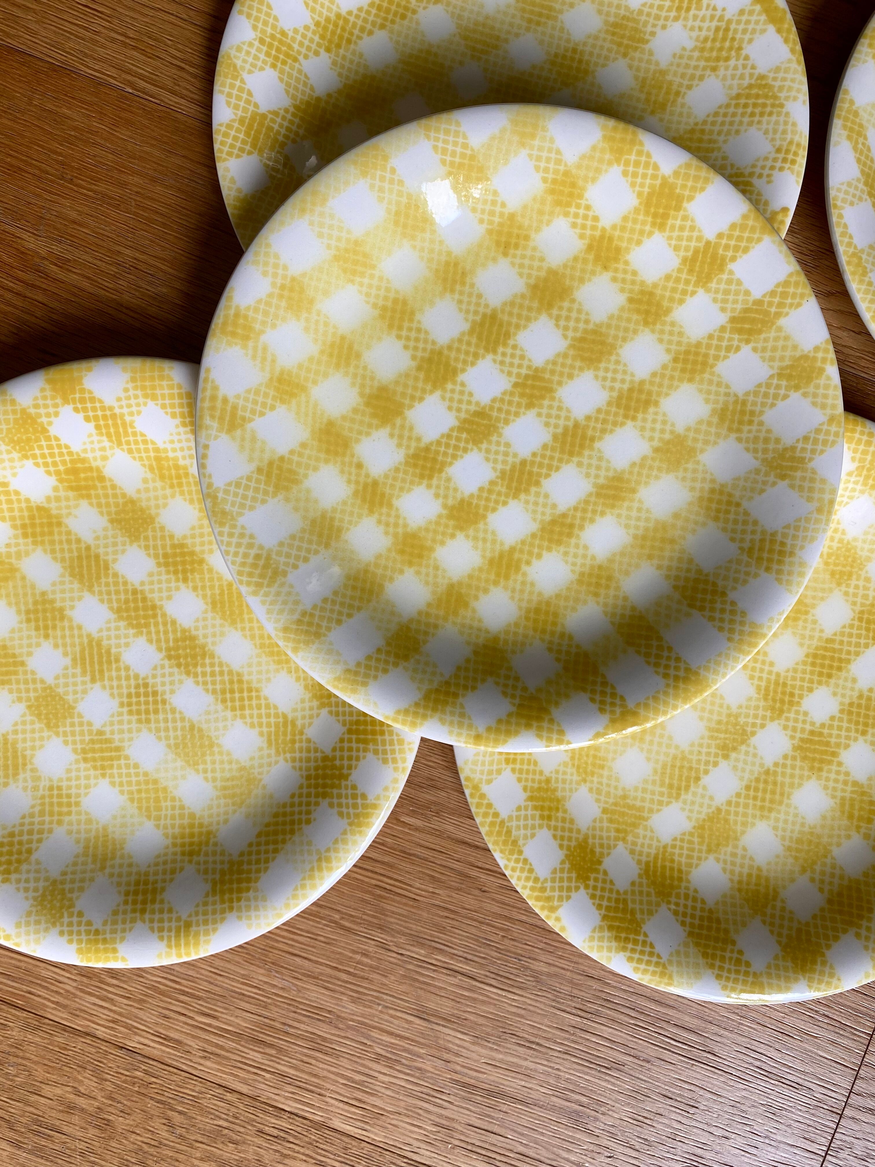 6 plates with starter or dessert Salins model Saint Raphaël yellow