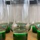 Set of 6 large Luminarc green foot glasses