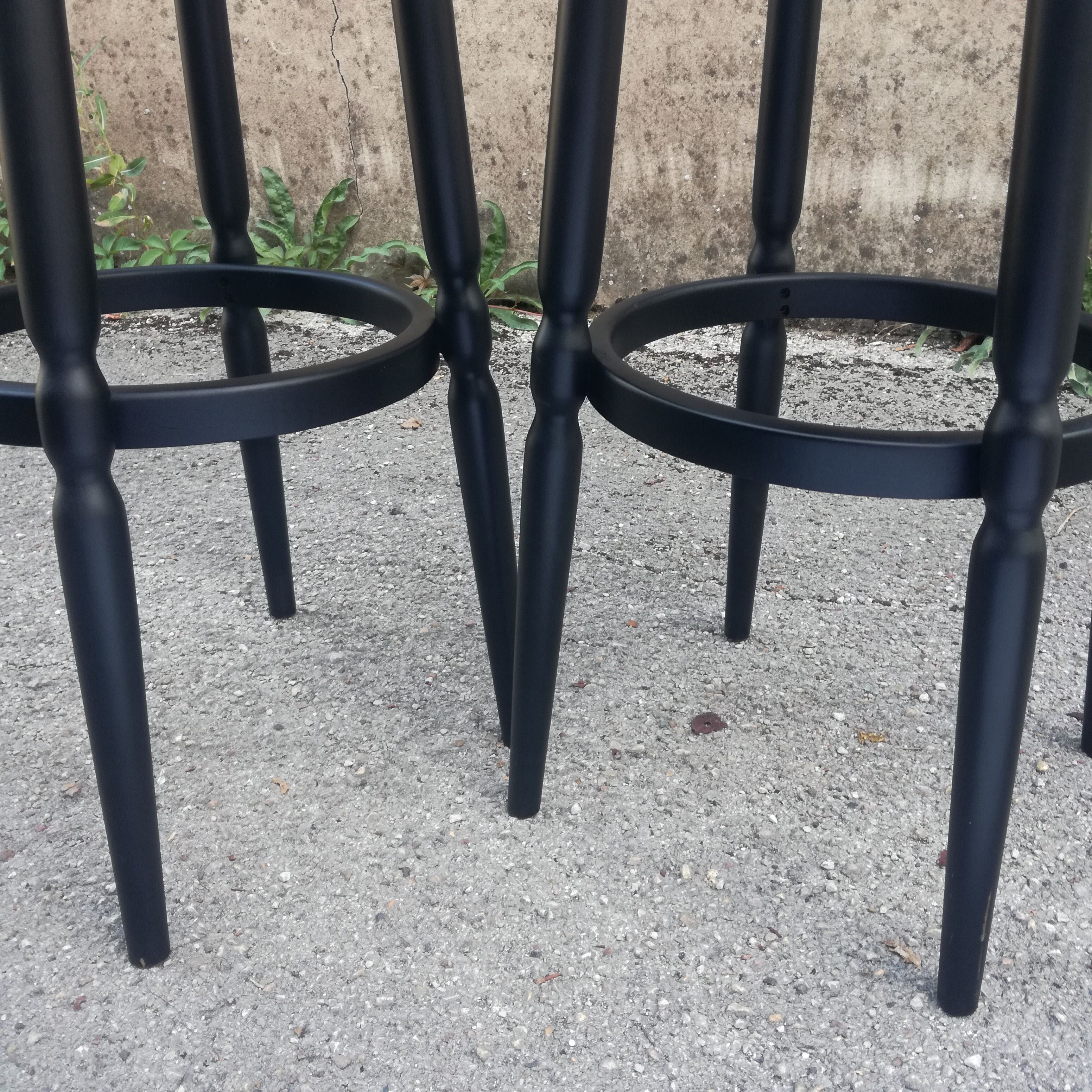 Tabourets peints en noir, set de 2