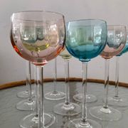 Série de 10 verres à pieds vintage 