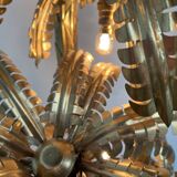 Brass palm tree table lamp with 4 trunks