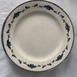 Lot of 8 flat plates and 8 hollow plates in ancient blue salins earthenware