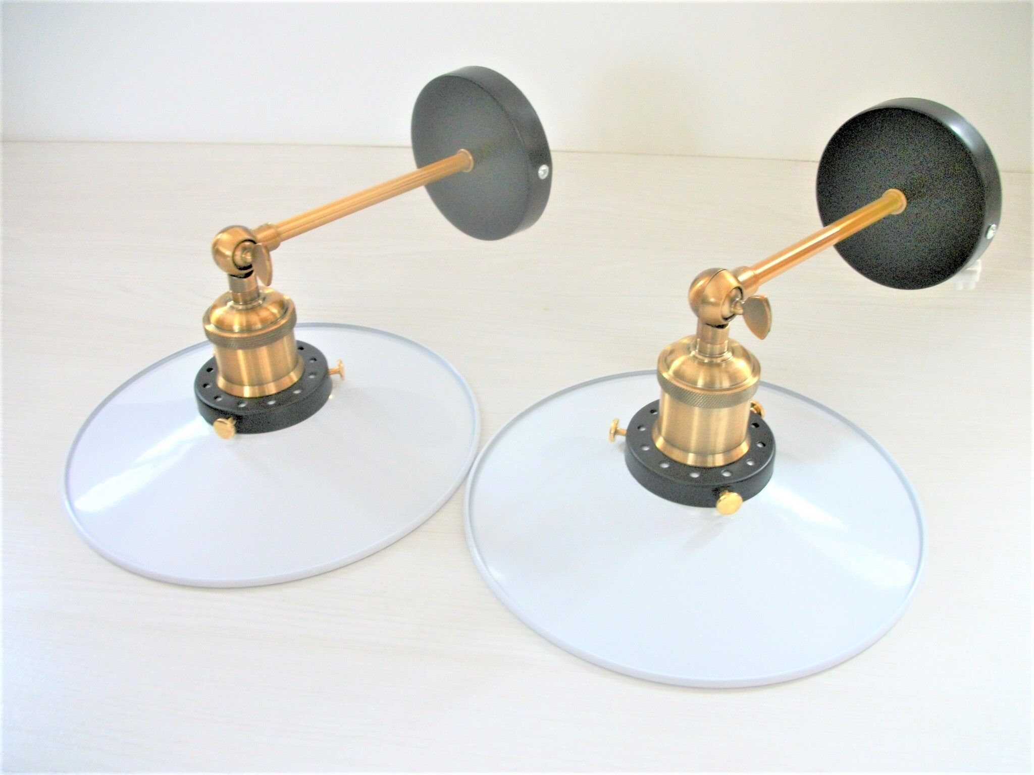Pair of metal wall lights