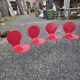 4 vintage design chairs in chrome metal